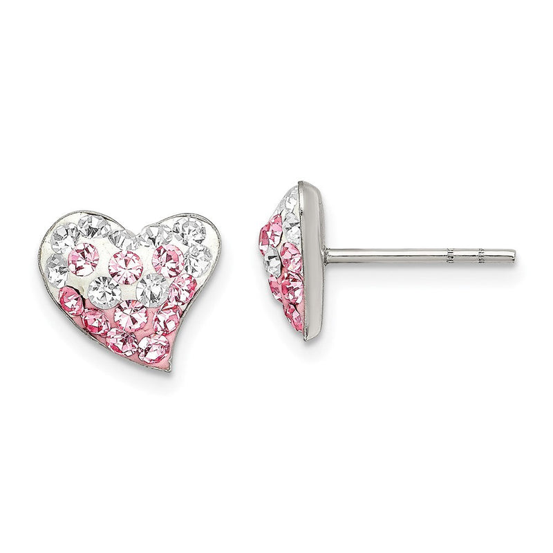 Sterlingsilber Rhodiniert Rosa/white Preciosa Kristall Herz Ohrstecker
