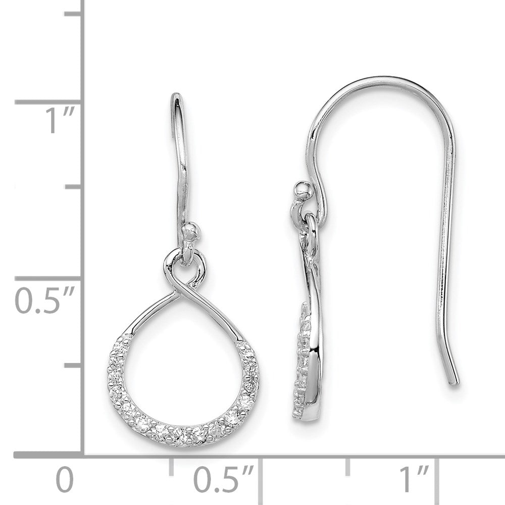 Sterlingsilber Rhodiniert mit Zirkonia Unendlichkeit Hirte Haken Ohrringe