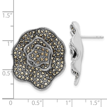 Sterlingsilber Markasit Blume Ohrstecker