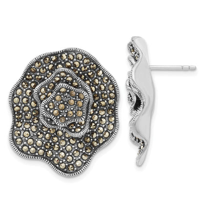 Sterlingsilber Markasit Blume Ohrstecker