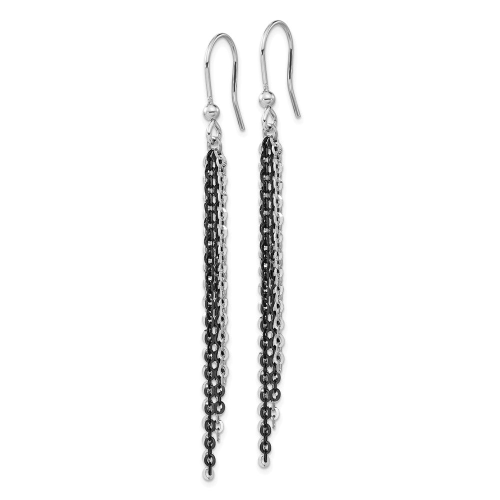 Sterlingsilber Rhodium & Schwarz Rutheniumbeschichtet Kette Ohrhänger