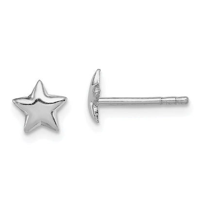 Sterlingsilber Rhodiniert Poliert Stern Kinder Ohrstecker