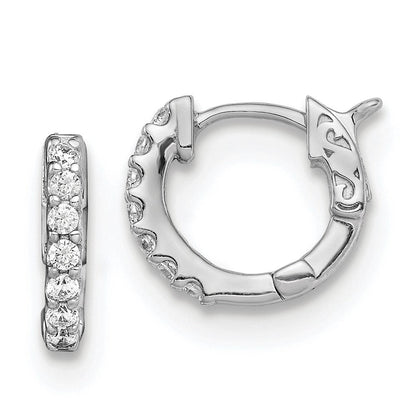 Sterlingsilber Schimmernd Rhodiniert 14 Stein Zirkonia Klappbar Creolen