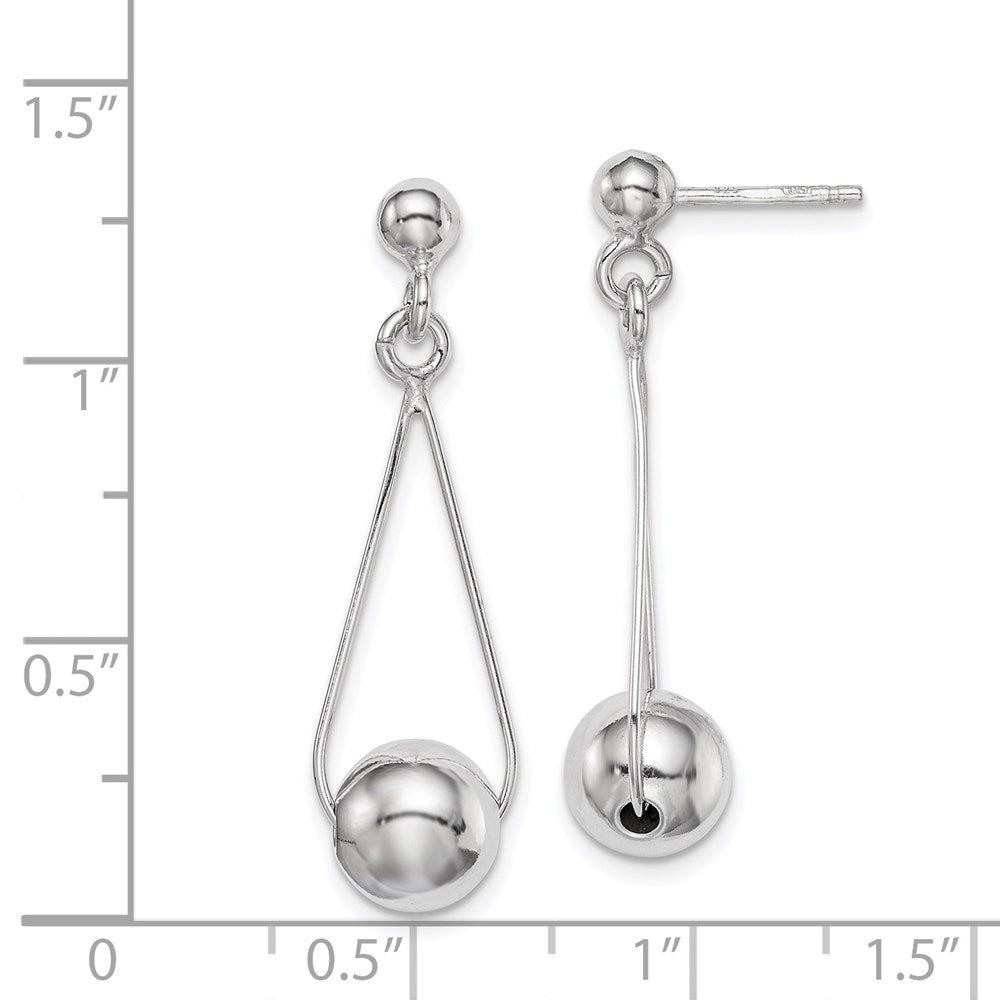Sterlingsilber Rhodiniert Stecker Ohrhänger
