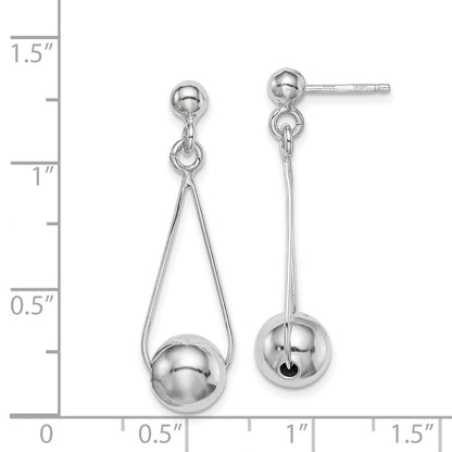 Sterlingsilber Rhodiniert Stecker Ohrhänger