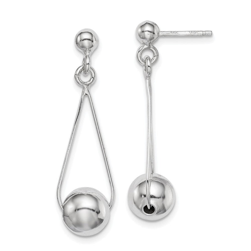 Sterlingsilber Rhodiniert Stecker Ohrhänger