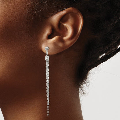 Sterlingsilber Rhodiniert Fantasie Multi-strand Stecker Ohrhänger