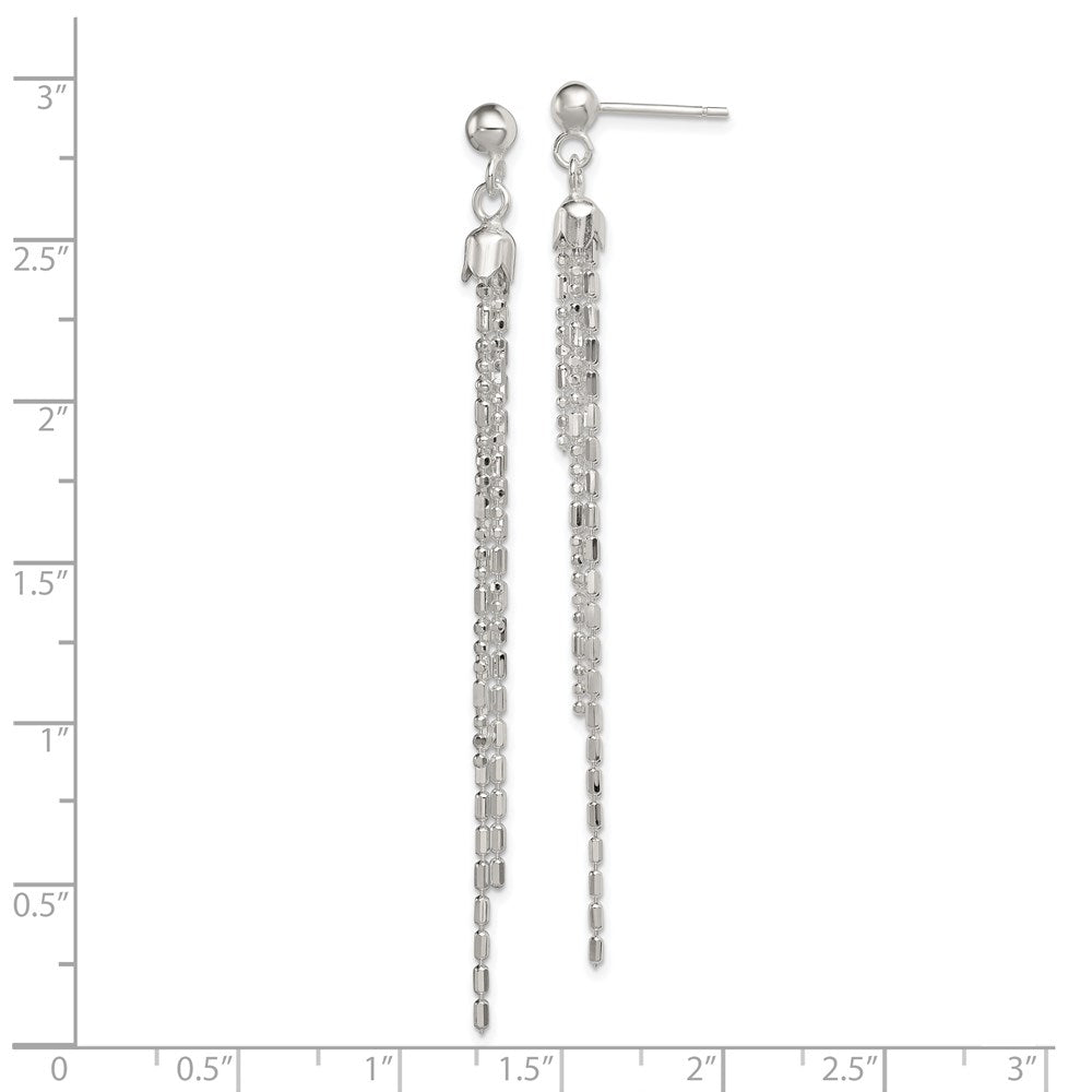 Sterlingsilber Rhodiniert Fantasie Multi-strand Stecker Ohrhänger