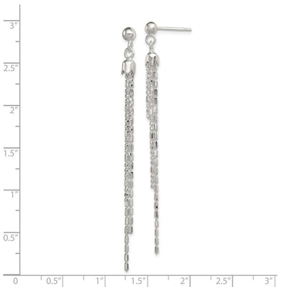Sterlingsilber Rhodiniert Fantasie Multi-strand Stecker Ohrhänger