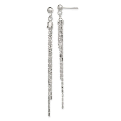 Sterlingsilber Rhodiniert Fantasie Multi-strand Stecker Ohrhänger