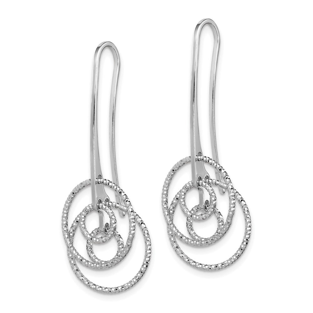 Sterlingsilber Rhodiniert Diamantiert Fantasie Kreise Ohrhänger