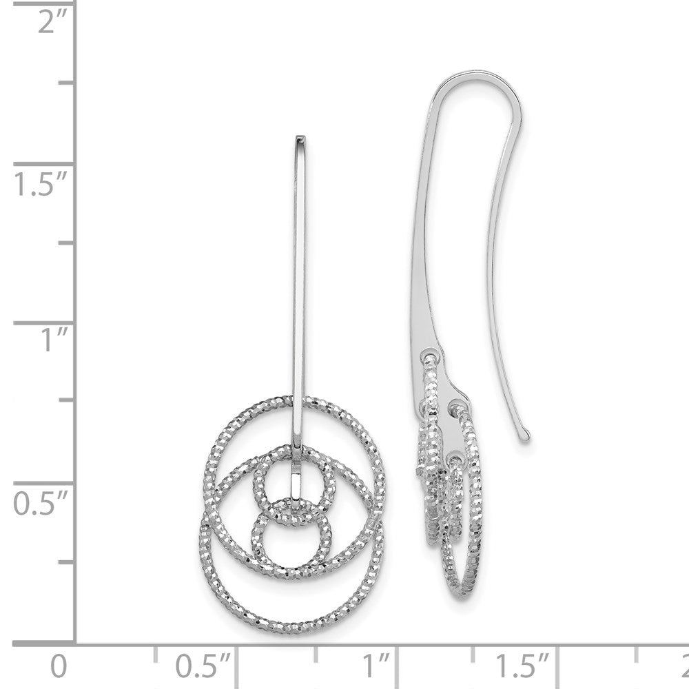 Sterlingsilber Rhodiniert Diamantiert Fantasie Kreise Ohrhänger
