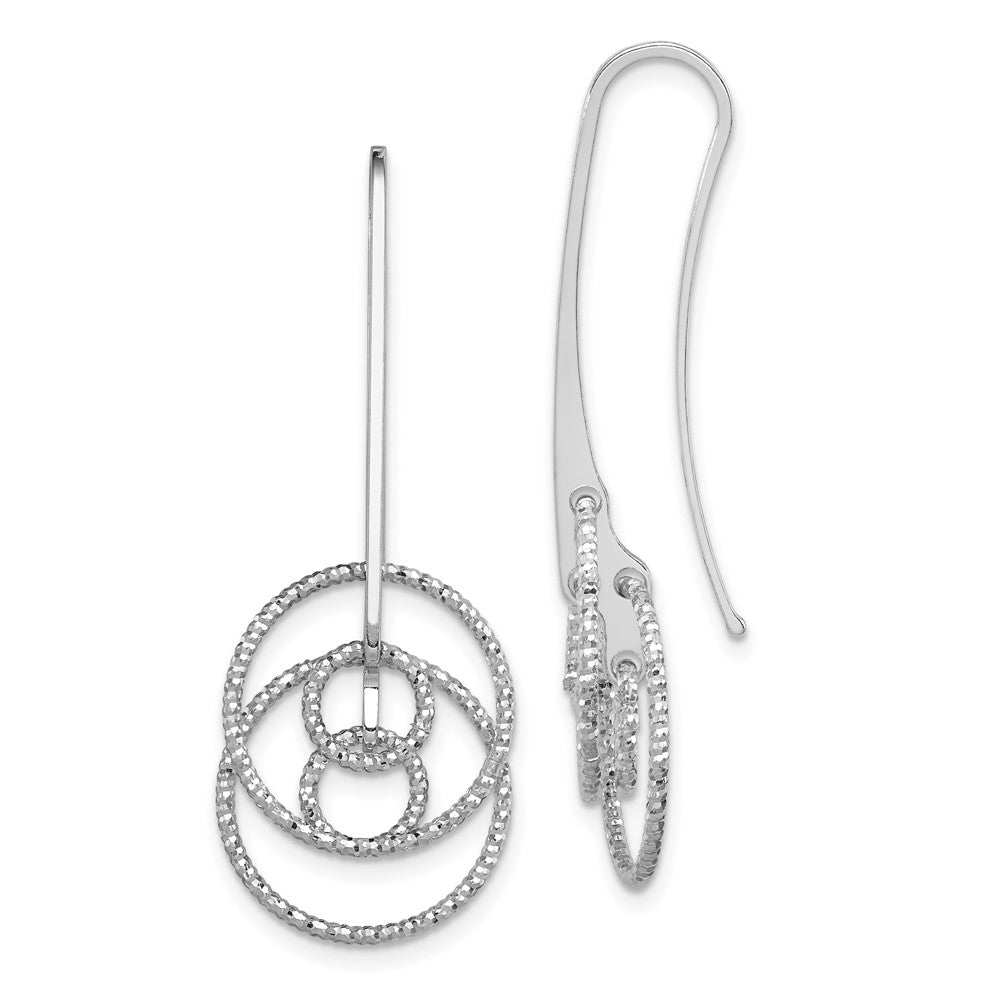 Sterlingsilber Rhodiniert Diamantiert Fantasie Kreise Ohrhänger