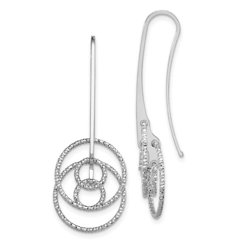 Sterlingsilber Rhodiniert Diamantiert Fantasie Kreise Ohrhänger