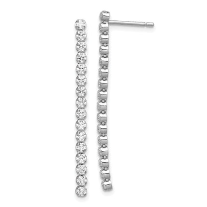 Sterlingsilber Rhodiniert Poliert Fantasie Zirkonia Stecker Ohrhänger