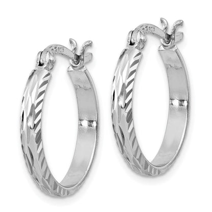 Sterlingsilber Rhodiniert 2.5mm Strukturiert Rund Creolen