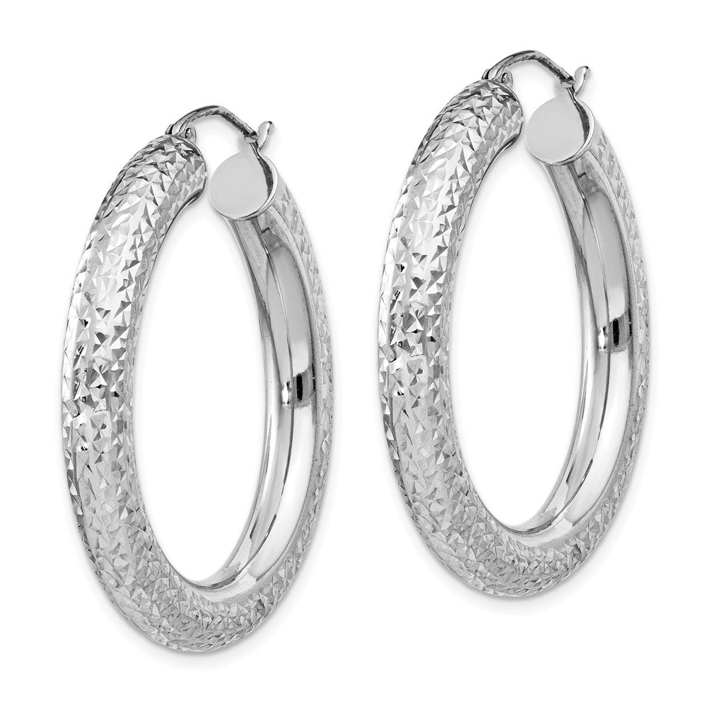 Sterlingsilber Rhodiniert Diamantiert 4.75mm Creolen