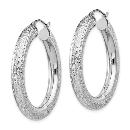 Sterlingsilber Rhodiniert Diamantiert 4.75mm Creolen