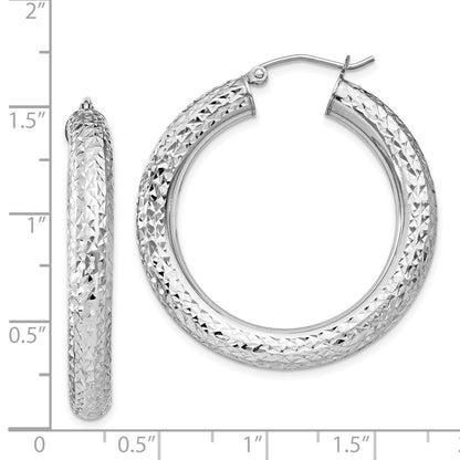 Sterlingsilber Rhodiniert Diamantiert 4.75mm Creolen