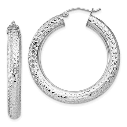 Sterlingsilber Rhodiniert Diamantiert 4.75mm Creolen