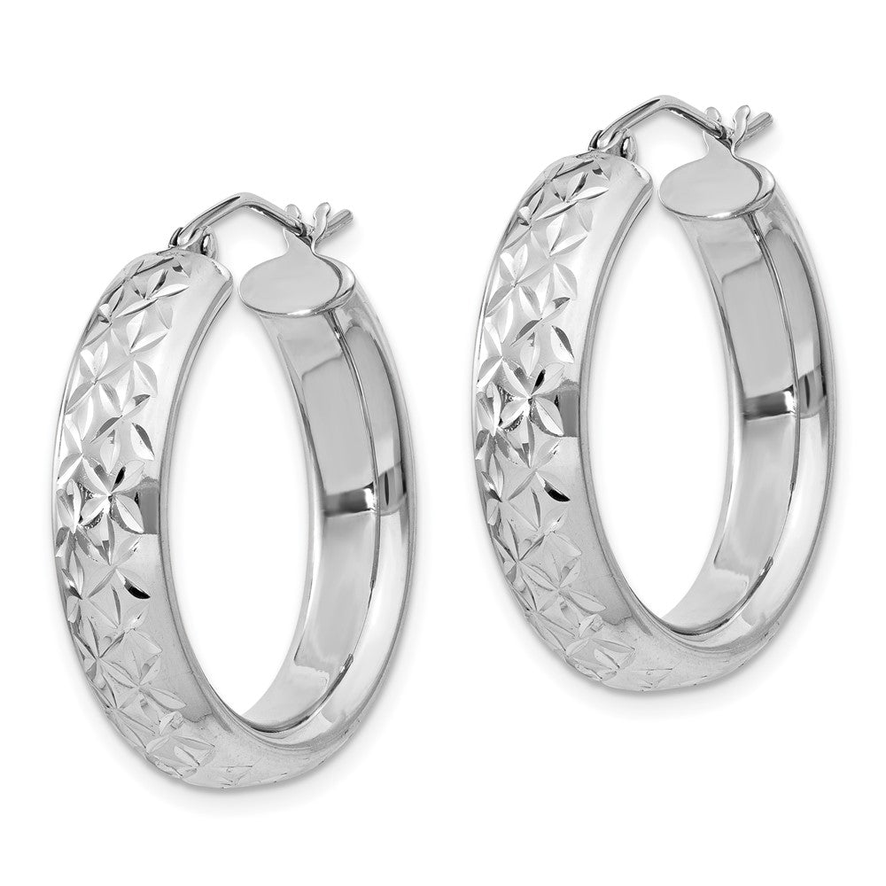 Sterlingsilber Rhodiniert Diamantiert 5mm Creolen
