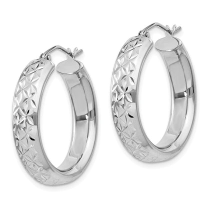 Sterlingsilber Rhodiniert Diamantiert 5mm Creolen