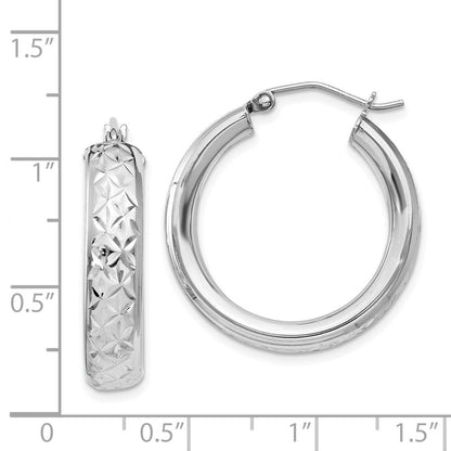 Sterlingsilber Rhodiniert Diamantiert 5mm Creolen