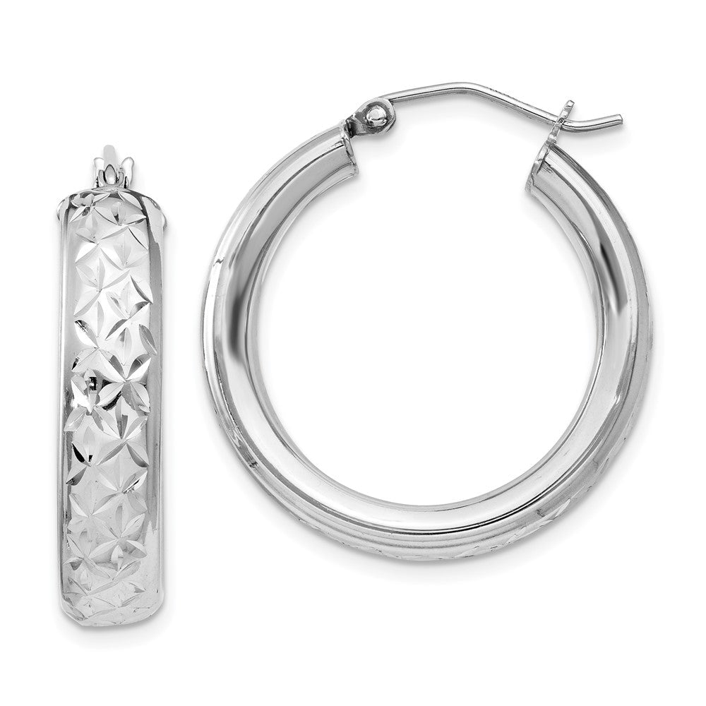 Sterlingsilber Rhodiniert Diamantiert 5mm Creolen