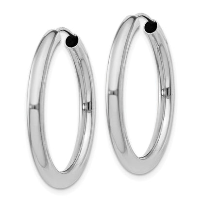 Sterlingsilber Rhodiniert 3x30mm Endlos Röhre Creolen