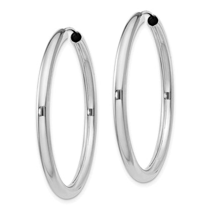 Sterlingsilber Rhodiniert 3x40mm Endlos Röhre Creolen