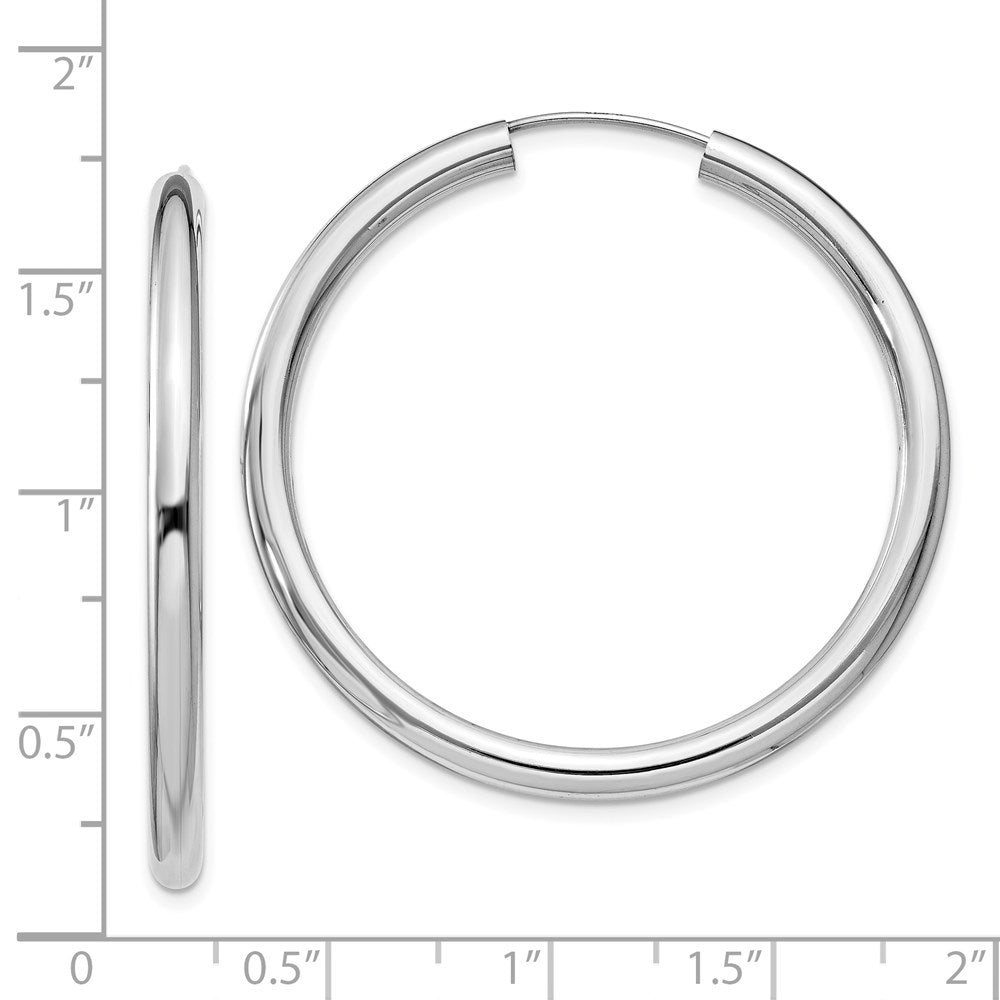 Sterlingsilber Rhodiniert 3x40mm Endlos Röhre Creolen