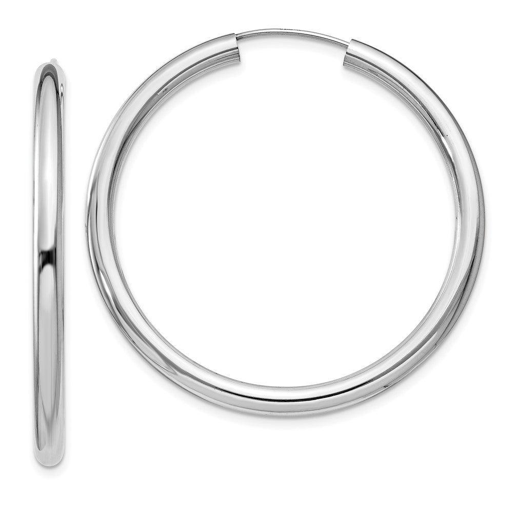 Sterlingsilber Rhodiniert 3x40mm Endlos Röhre Creolen