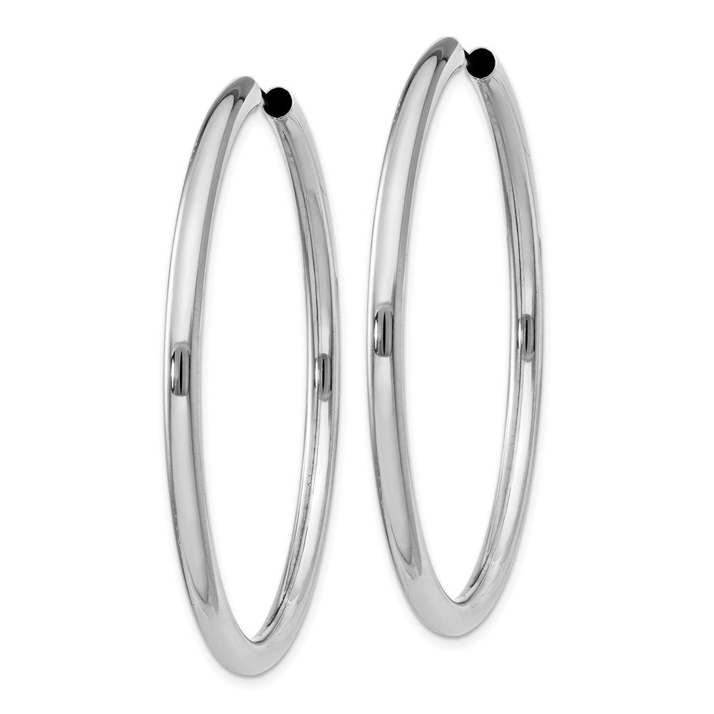 Sterlingsilber Rhodiniert 3x50mm Endlos Röhre Creolen