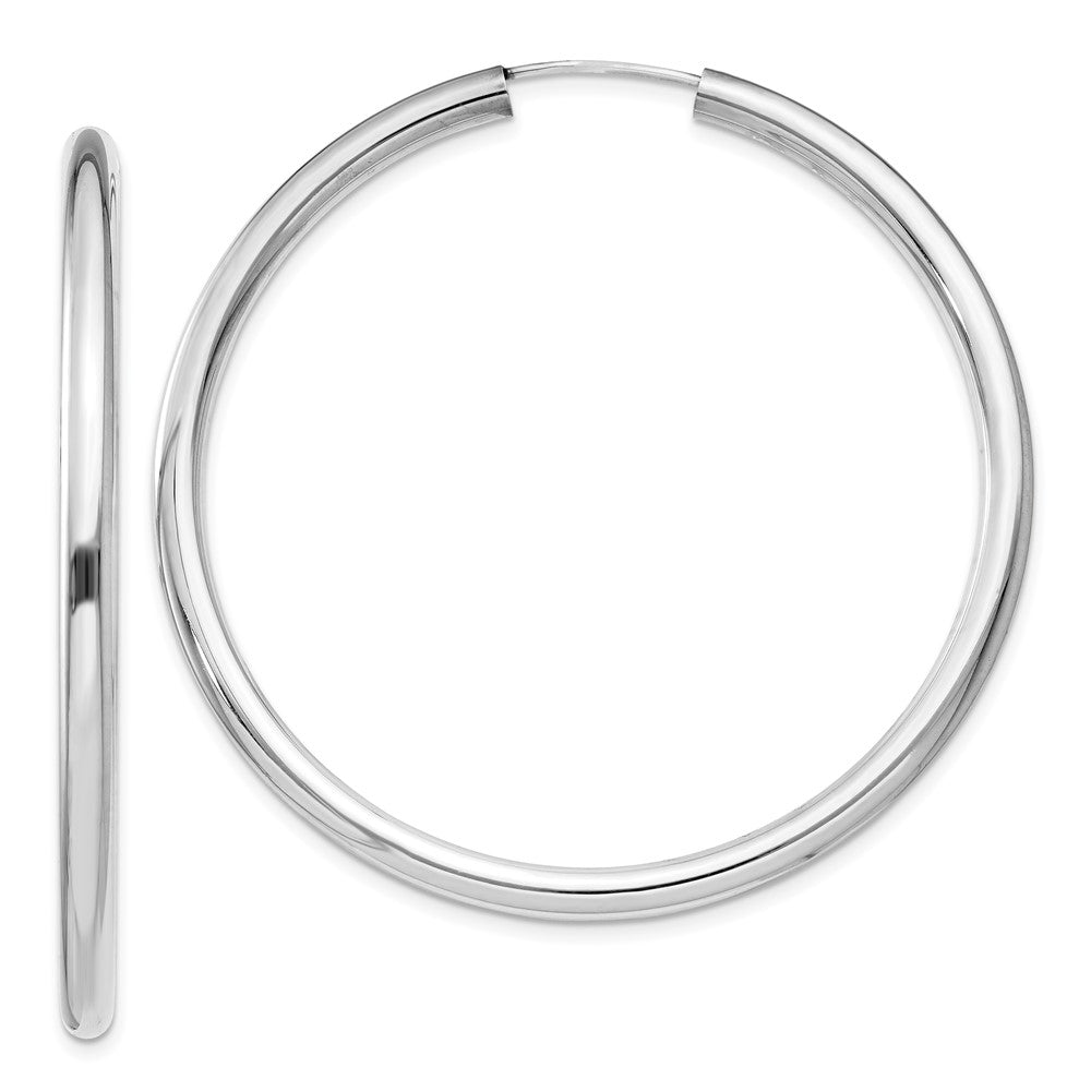 Sterlingsilber Rhodiniert 3x50mm Endlos Röhre Creolen