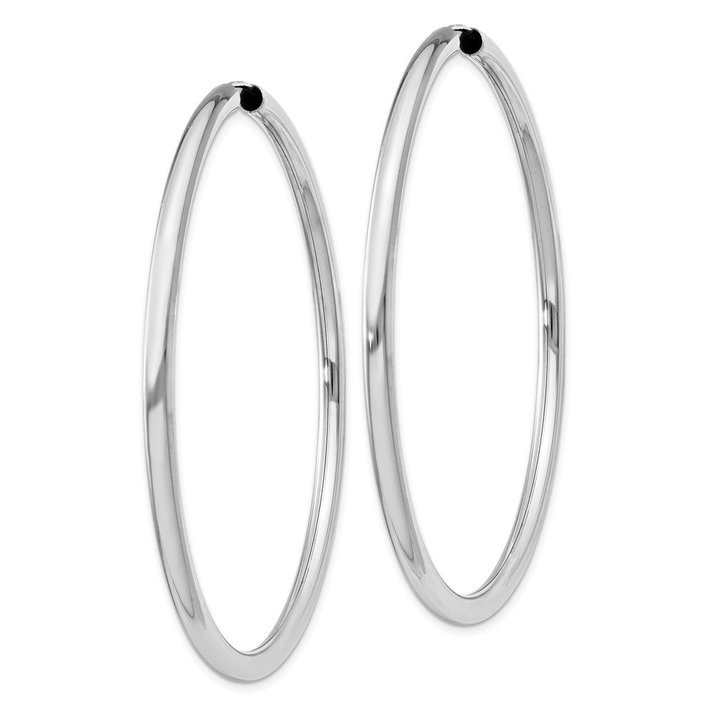 Sterlingsilber Rhodiniert 3x60mm Endlos Röhre Creolen