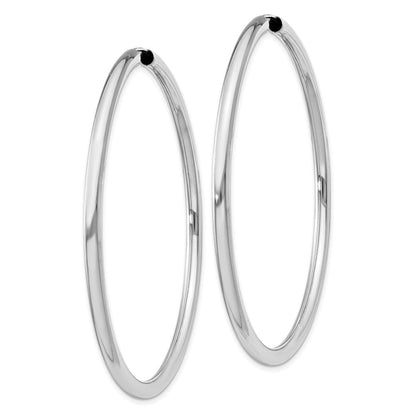 Sterlingsilber Rhodiniert 3x60mm Endlos Röhre Creolen