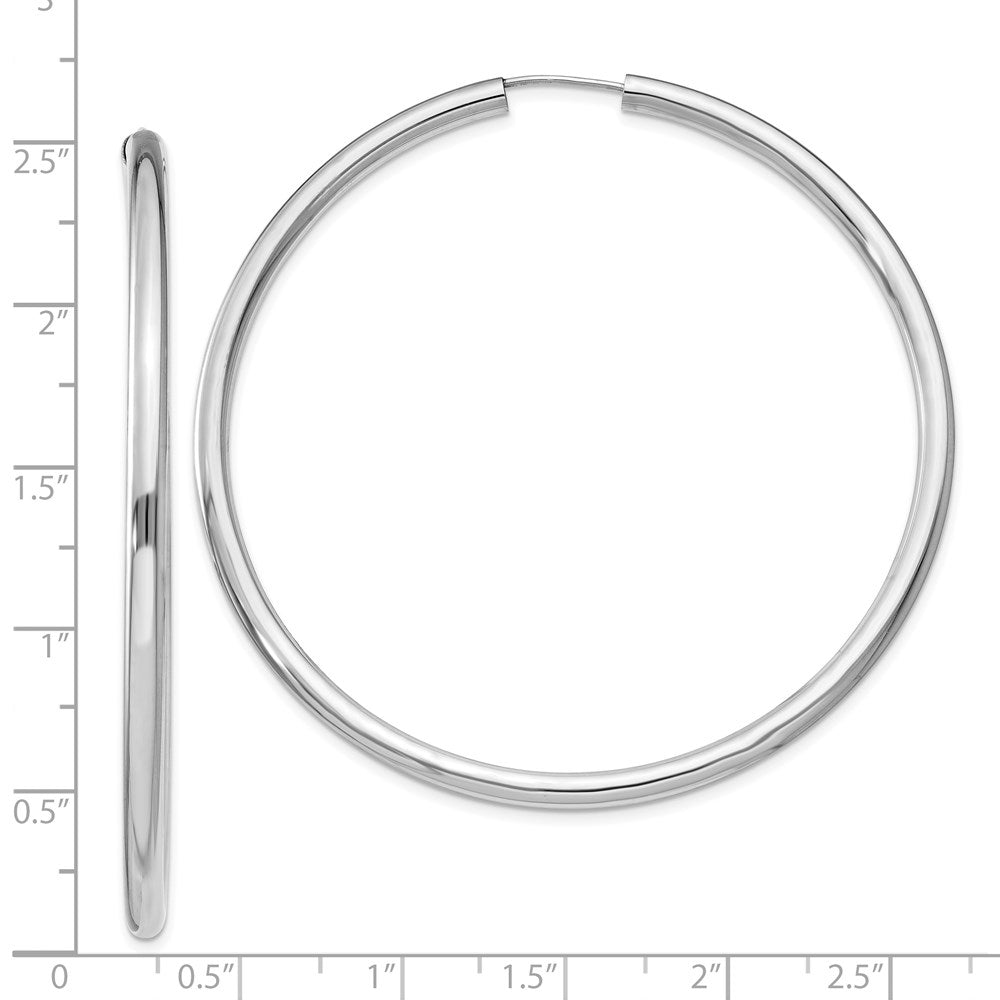 Sterlingsilber Rhodiniert 3x60mm Endlos Röhre Creolen