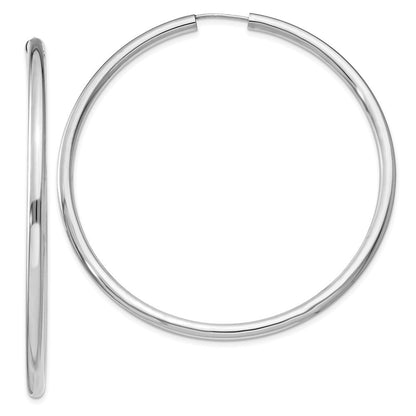 Sterlingsilber Rhodiniert 3x60mm Endlos Röhre Creolen