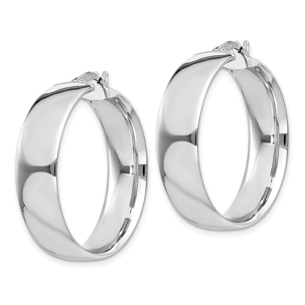 Sterlingsilber Rhodiniert 7x30mm Creolen