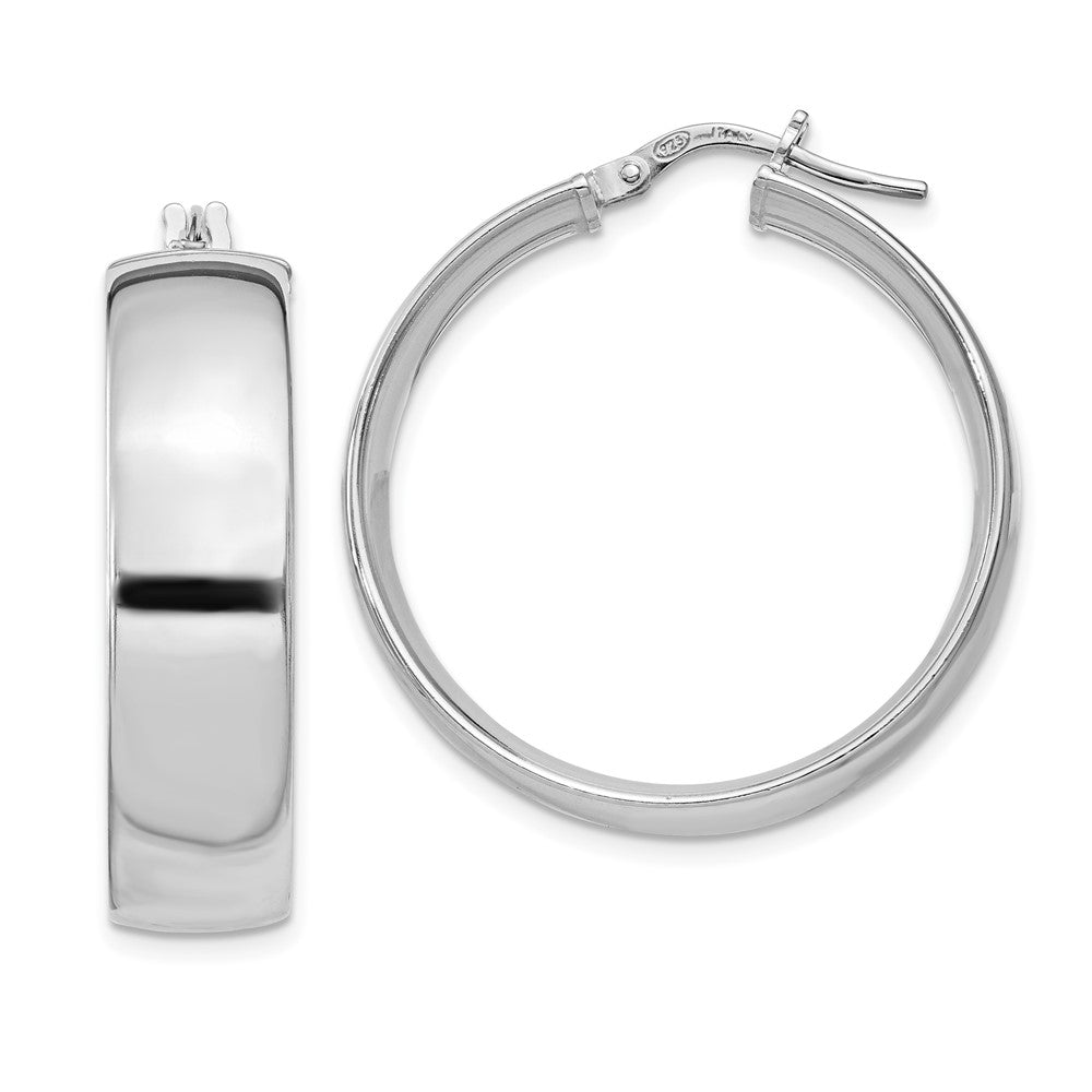 Sterlingsilber Rhodiniert 7x30mm Creolen