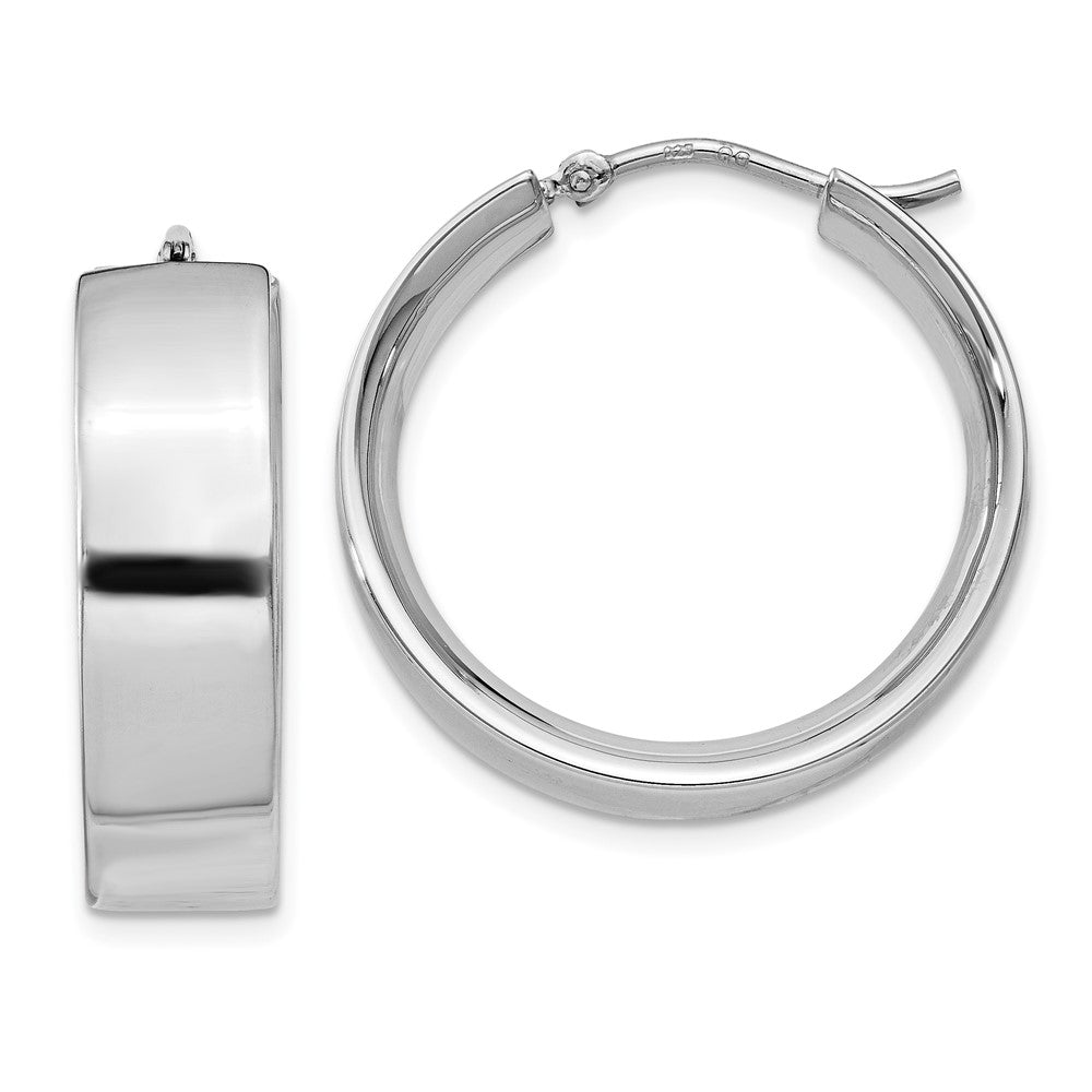 Sterlingsilber Rhodiniert 6.75x25mm Creolen