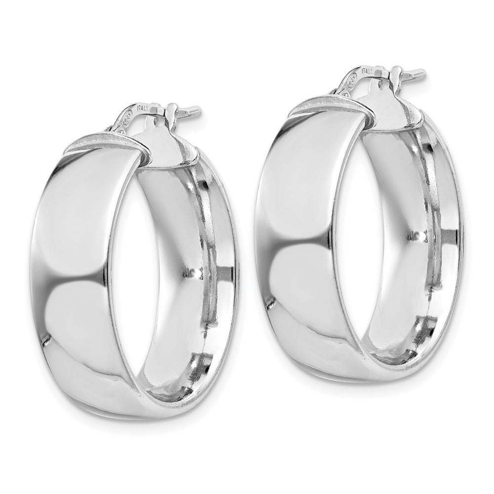 Sterlingsilber Rhodiniert 7.5x25mm Creolen
