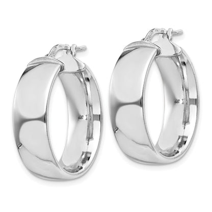 Sterlingsilber Rhodiniert 7.5x25mm Creolen