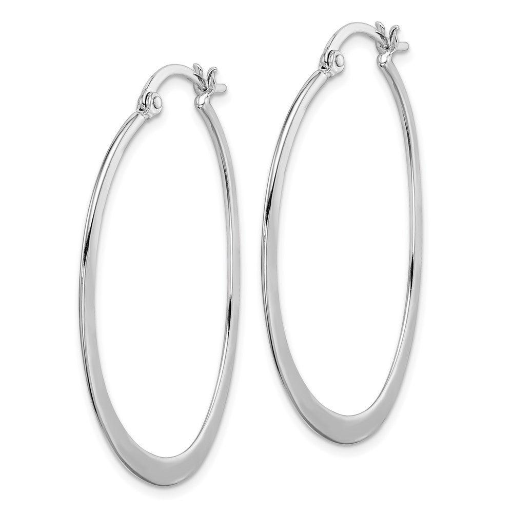 Sterlingsilber Rhodiniert Poliert Oval Creolen
