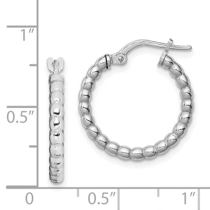 Sterlingsilber Rhodiniert Gekugelt 3x15mm Creolen