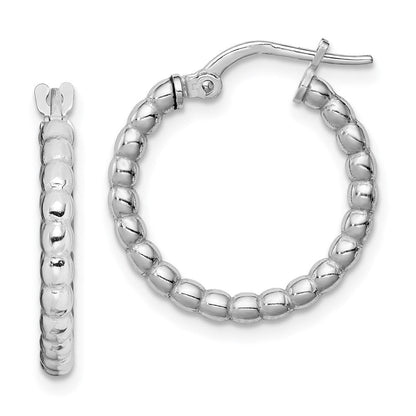 Sterlingsilber Rhodiniert Gekugelt 3x15mm Creolen