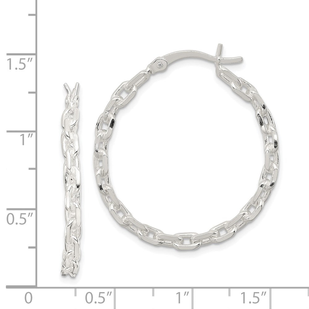 Sterlingsilber Poliert Ankerkette Kette 3x30mm Creolen