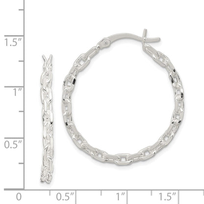 Sterlingsilber Poliert Ankerkette Kette 3x30mm Creolen