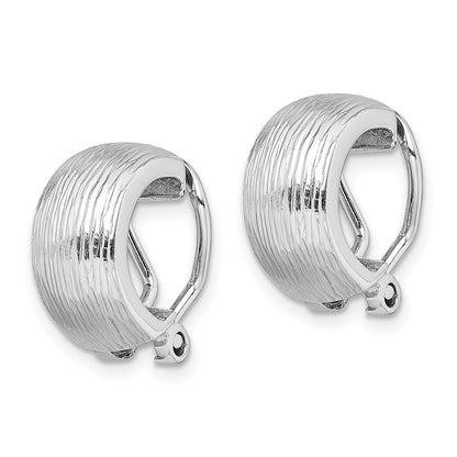 Sterlingsilber Rhodiniert Diamantiert Non-pierced J- Creolen