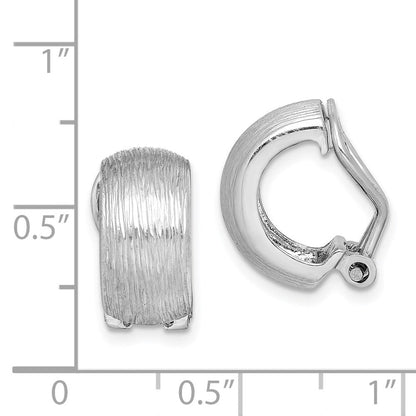 Sterlingsilber Rhodiniert Diamantiert Non-pierced J- Creolen